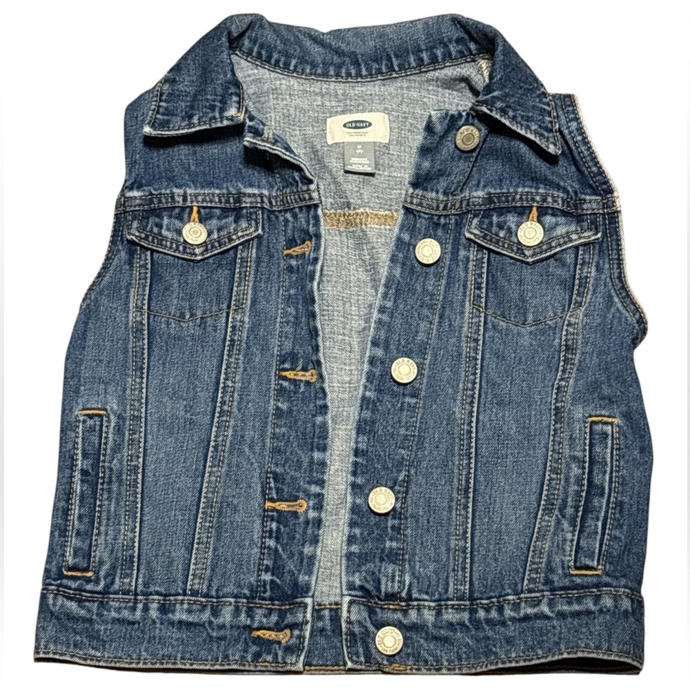 Old Navy Medium Wash Denim Vest Size Medium (8)